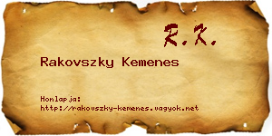 Rakovszky Kemenes névjegykártya